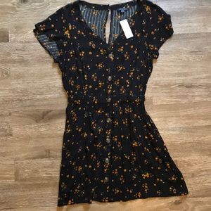 American Eagle Black Floral Dress